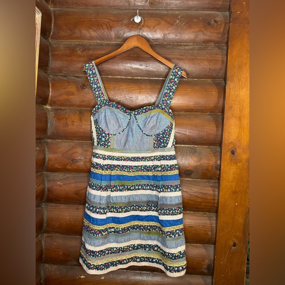 Free People Patchwork Corset Mini Dress - Picture 3 of 6